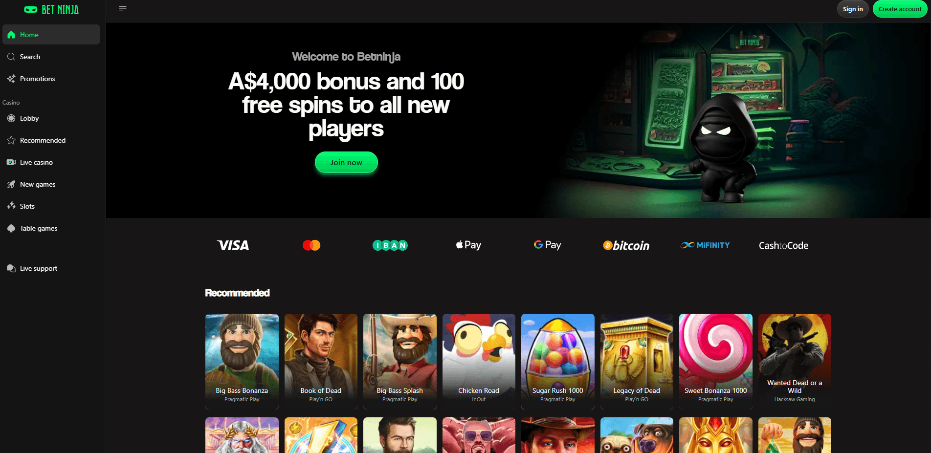 betninja safe gambling site in Australia main page