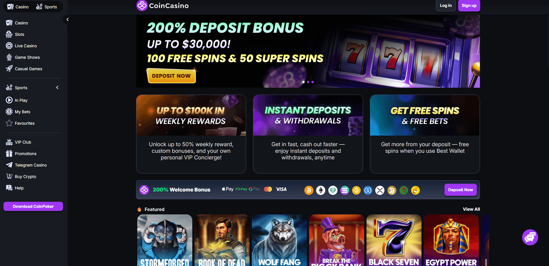 coincasino australian online casinos main page